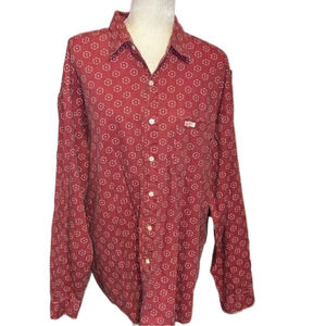 Vintage Guess by Marciano Dots Stars Print Long Sleeve Unique Mens Cotton XL